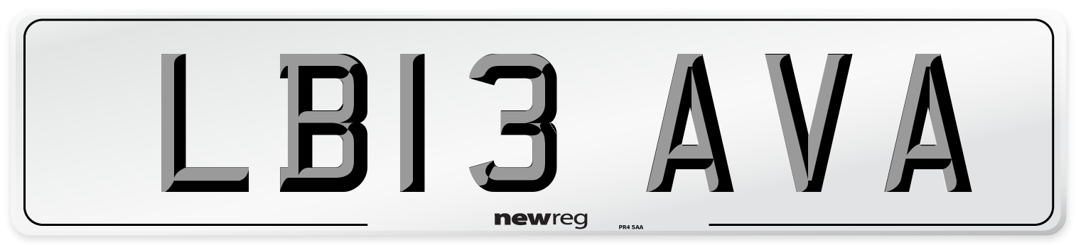 LB13 AVA Number Plate from New Reg